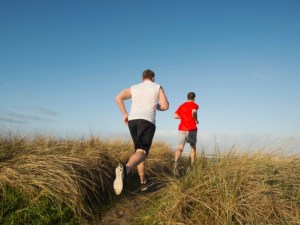 The habit of jogging.  Rockaway Beach, Oregon.